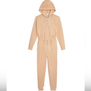 WeWoreWhat Tan cozy Hooded Jumpsuit
